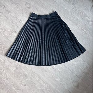 joe fresh fake leather black long skirt